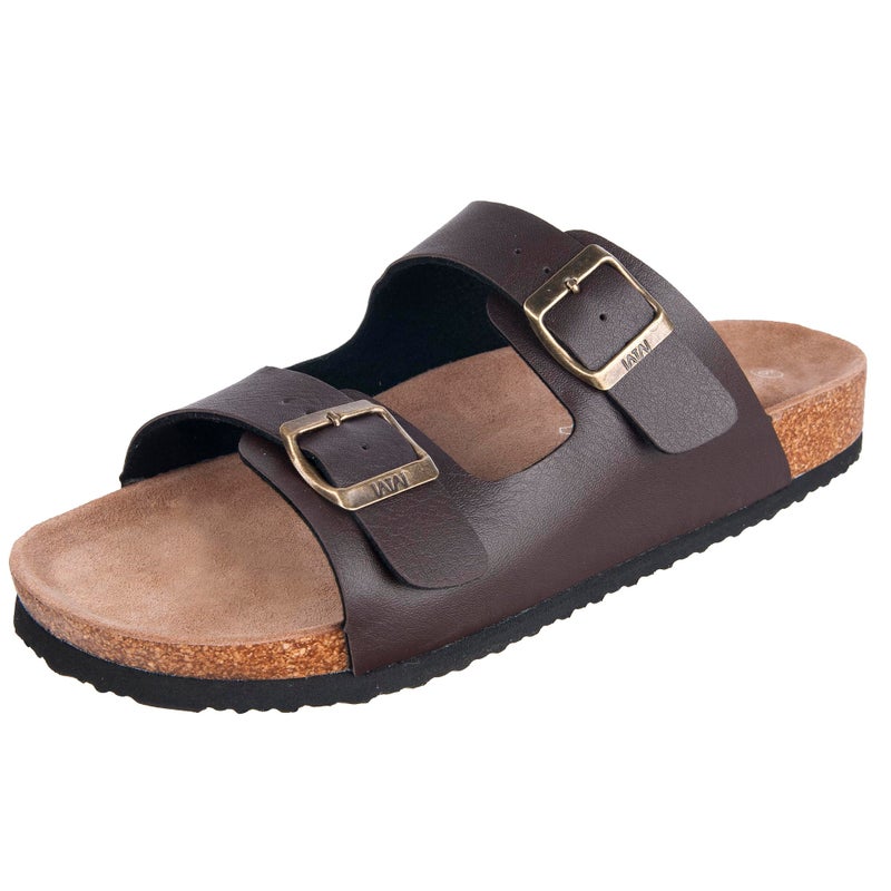 WTW Men's Cork Footbed Sandals Slip on Beach Slide Slipper Shoes with Adjustable Metal Buckle Strap for Men Causal Style - Image 1